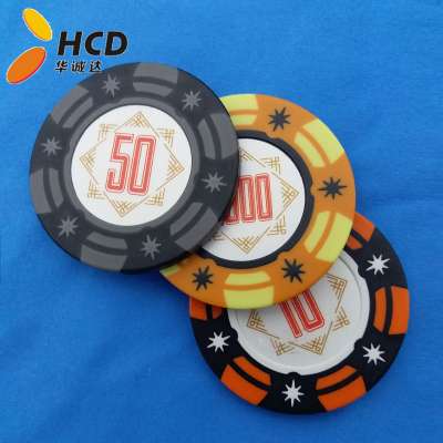 lucky star clay poker chip ,custom made various sizes poker chips for select,blank round casino poker chips,