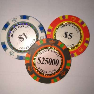 14G Three-color real clay poker chips