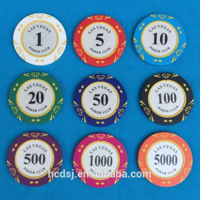 China factory different colors custom sticker cheap poker chip 13.5g clay poker chip