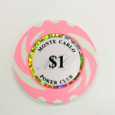 Two-tone crown poker chips,13.5g poker chips,Clear poker chips