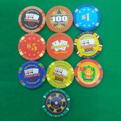 three color casino chips