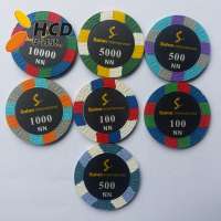 13.5G clay casino poker chips blank round casino poker chips